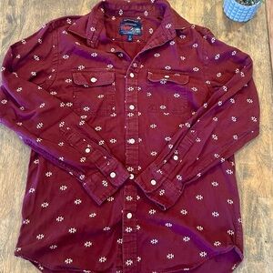 Vintage Old Navy Burgundy Button Down Shirt Size M Men’s